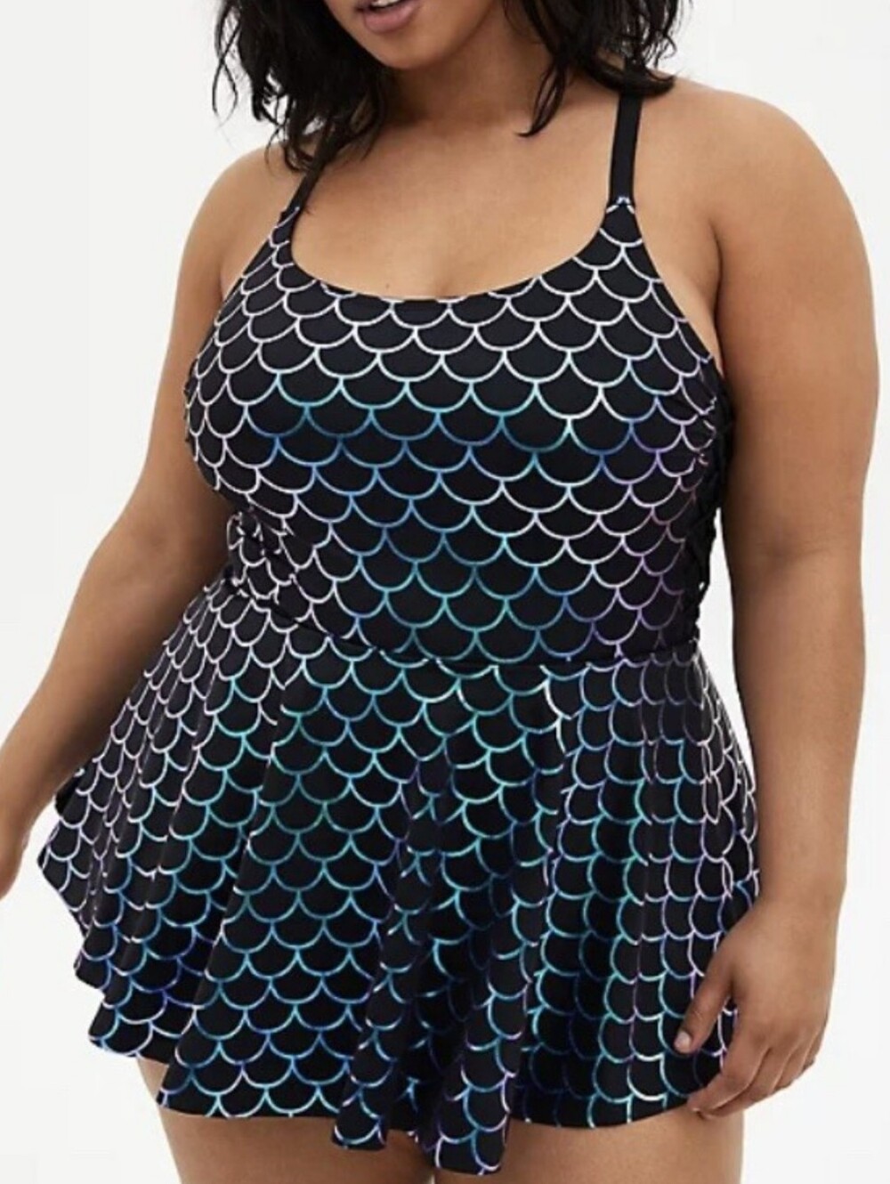 Torrid Mermaid Side Tie Swim Dress